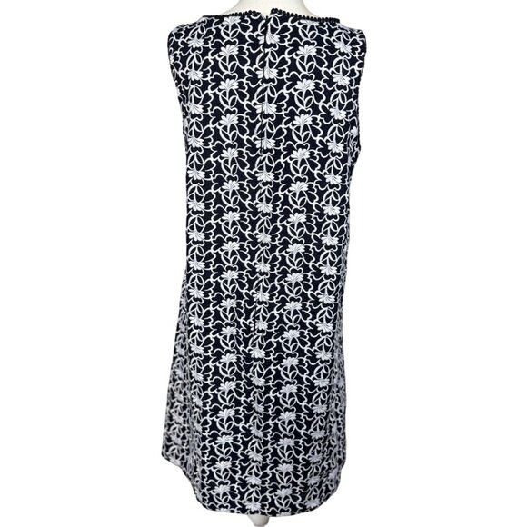 NWOT Ann Taylor Womens Dress Size 8 Sleeveless Black White Floral Print - Picture 2 of 9